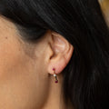 Vertical Ruby, Diamond, And 14K Gold Drop Earrings