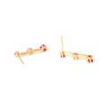 Vertical Ruby, Diamond, And 14K Gold Drop Earrings