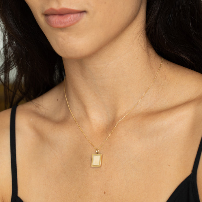 Double-Sided 14K Gold Picture Frame Charm