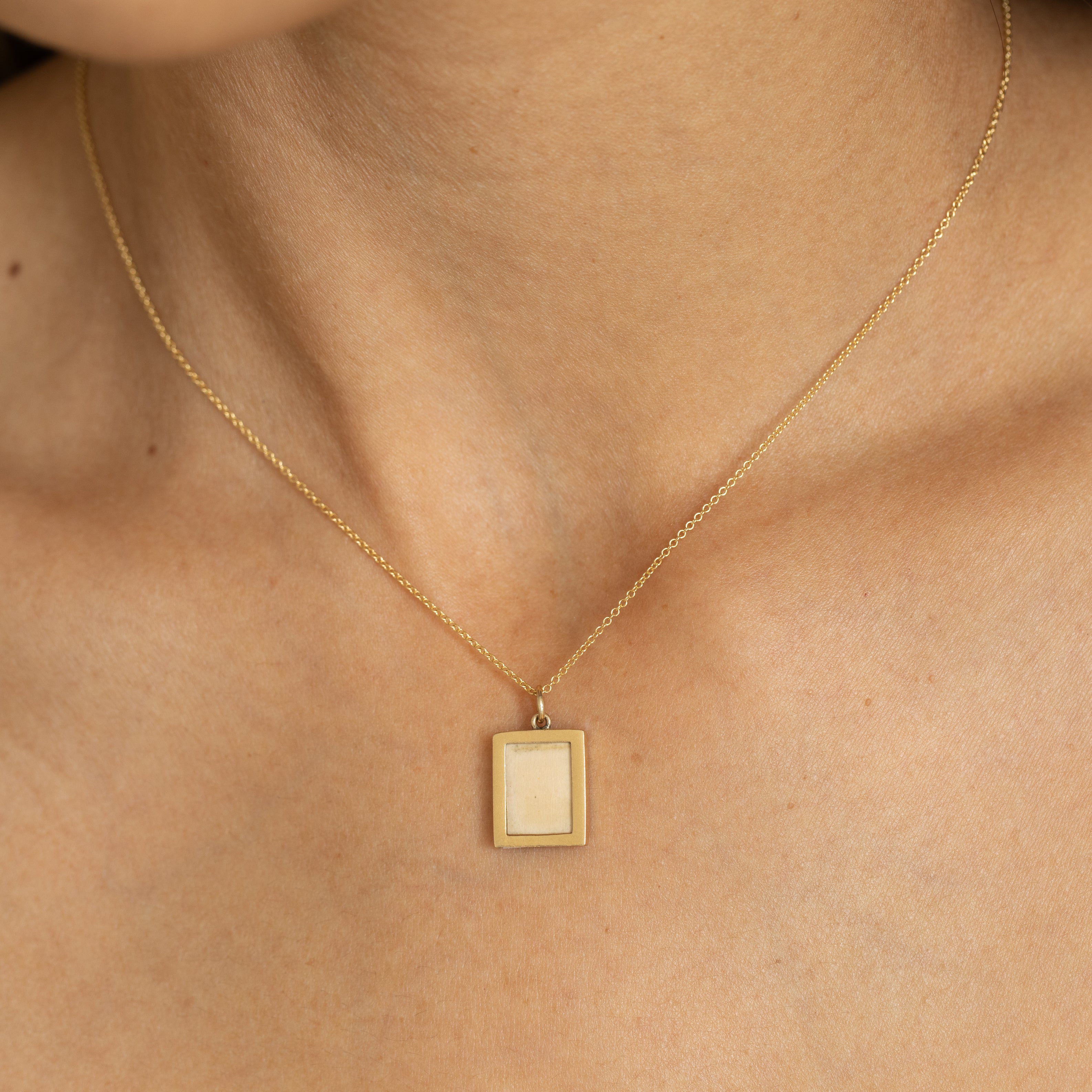 Double-Sided 14K Gold Picture Frame Charm