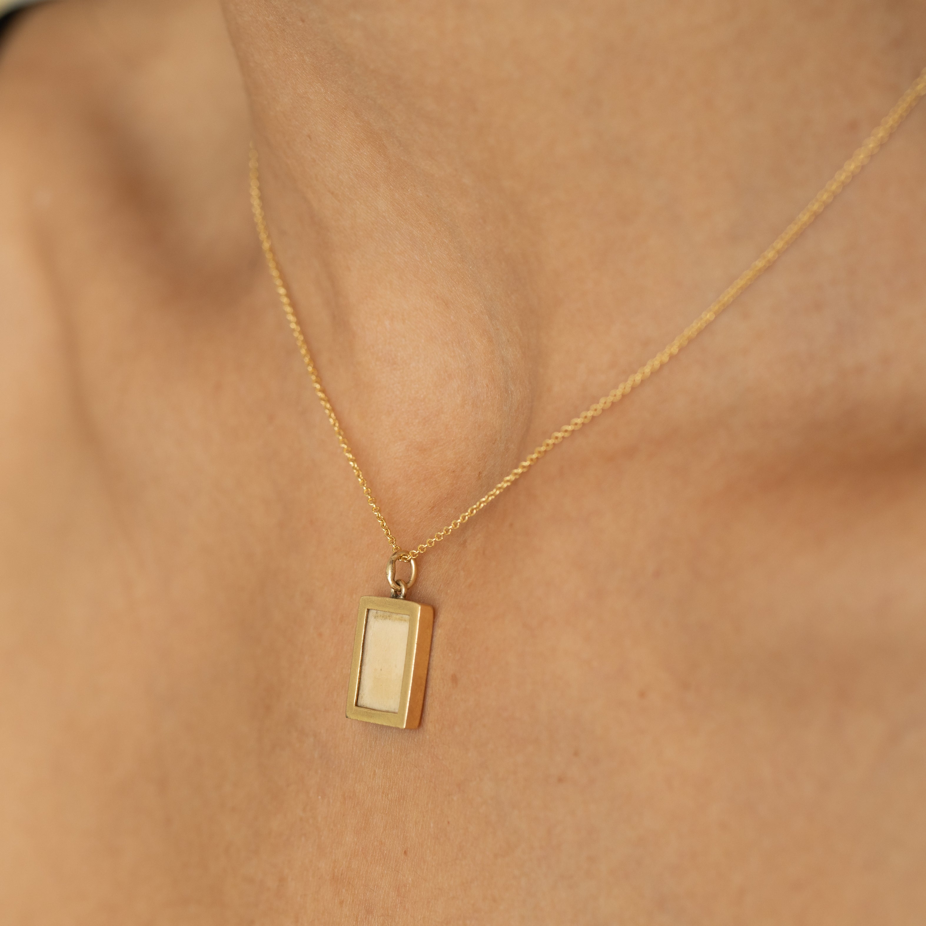 Double-Sided 14K Gold Picture Frame Charm