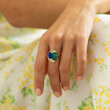 Malachite, Lapis, Diamond, And 14k Yellow Gold Diamond