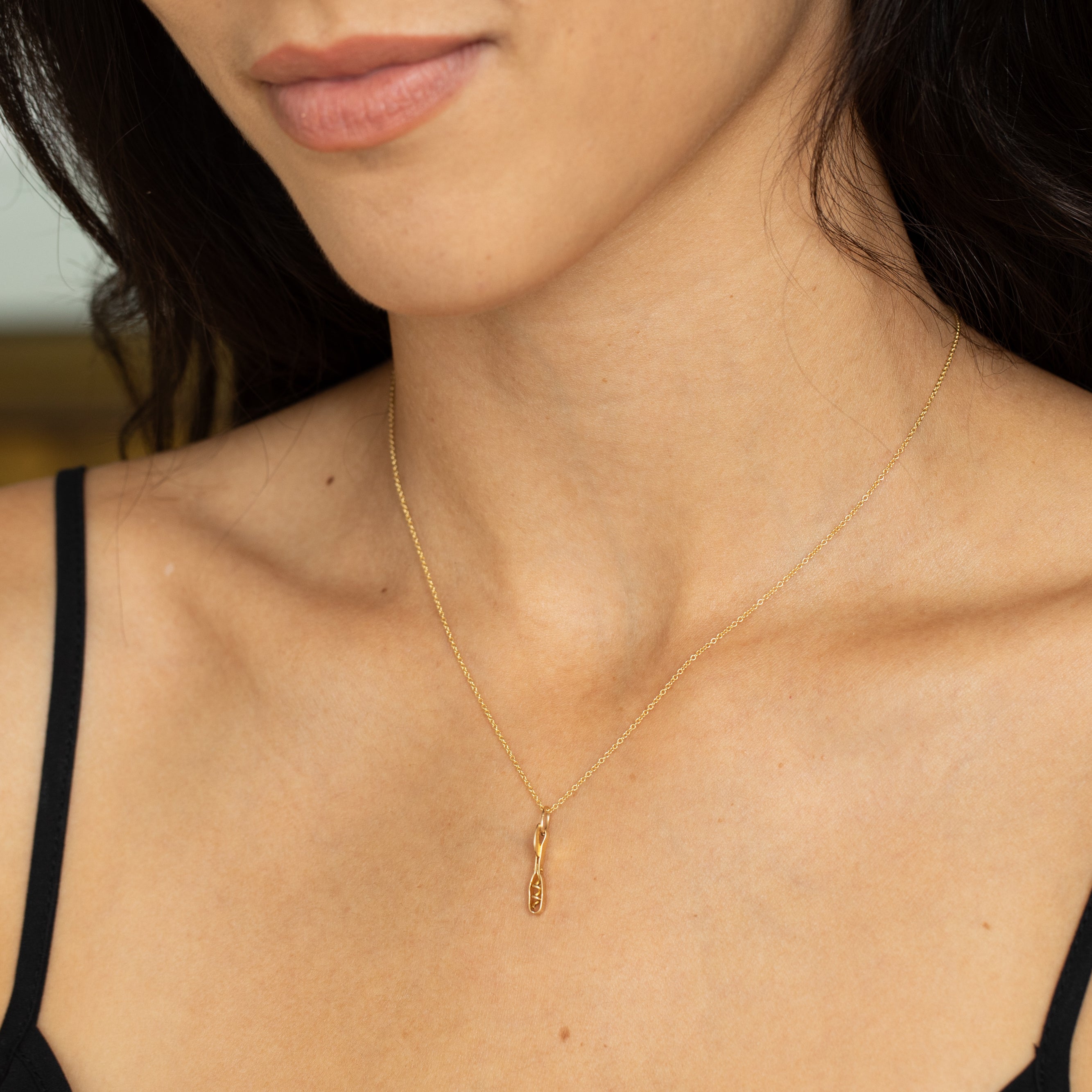 Movable 14K Gold Corkscrew Charm