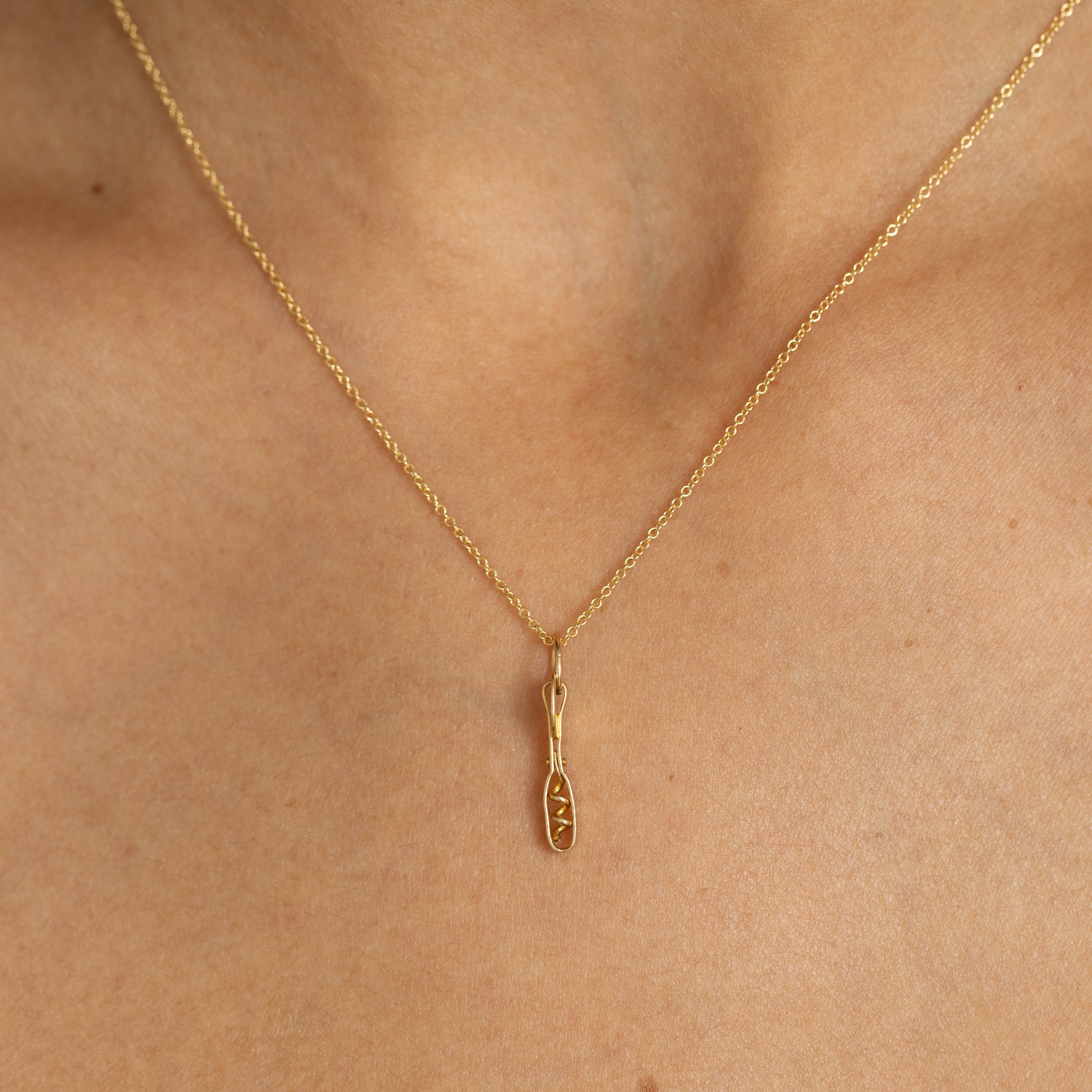 Movable 14K Gold Corkscrew Charm