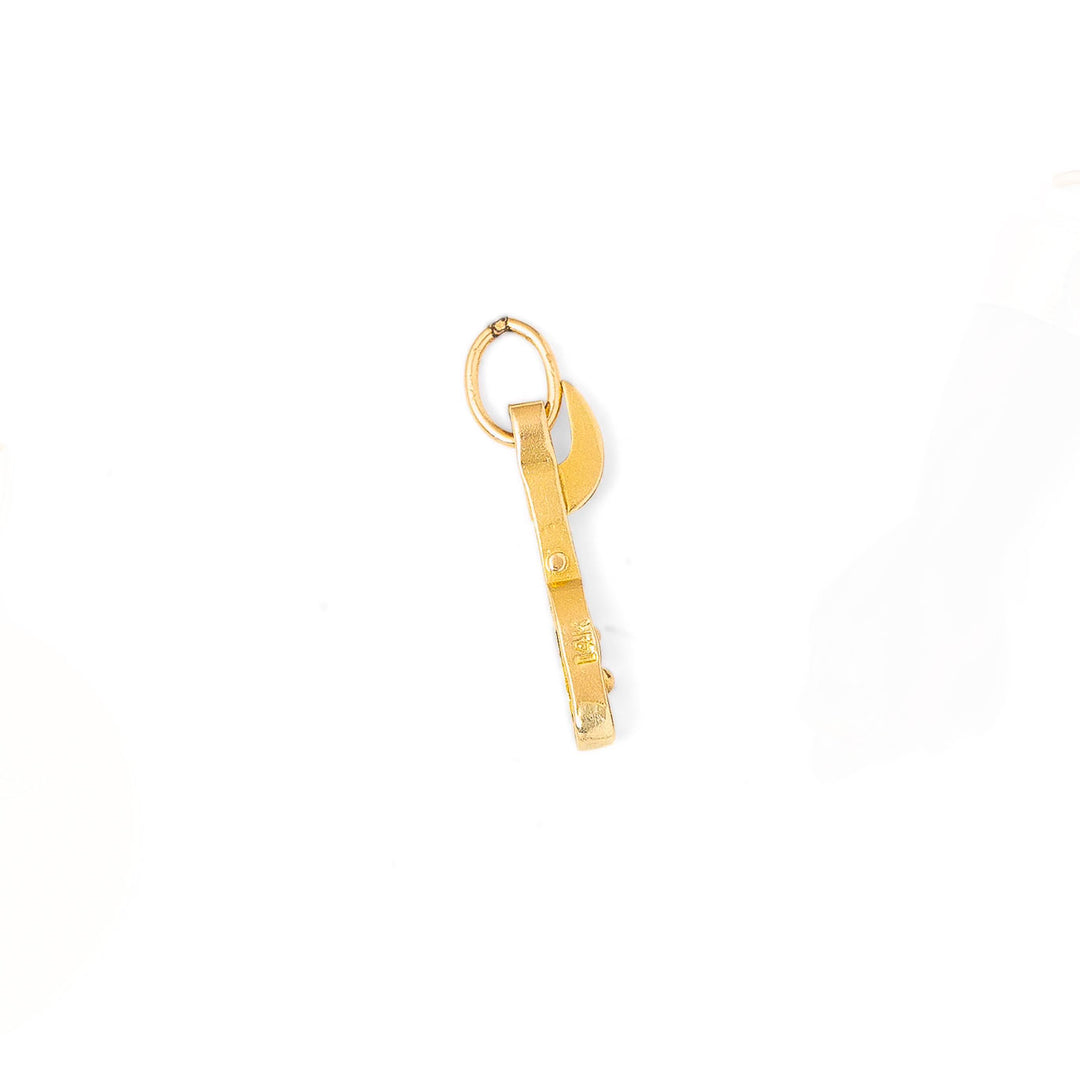 Movable 14K Gold Corkscrew Charm