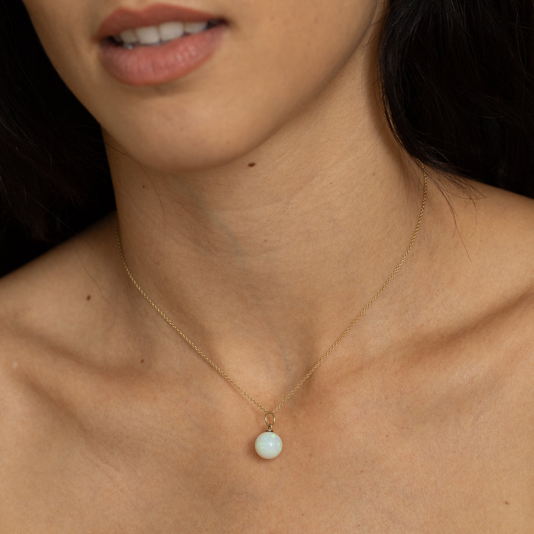 Victorian Opal Orb And 14K Gold Charm