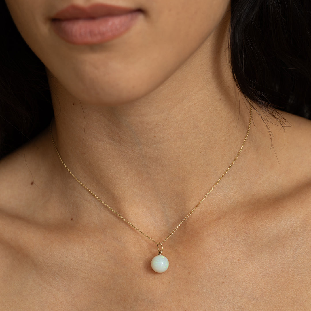 Victorian Opal Orb And 14K Gold Charm