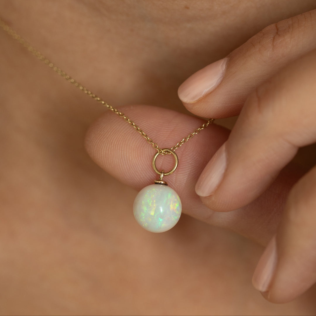 Victorian Opal Orb And 14K Gold Charm