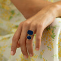 Double Lapis Lazuli and 14K Gold Ring