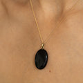 Victorian Carved Onyx and 14K Gold Open Back Locket