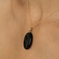 Victorian Carved Onyx and 14K Gold Open Back Locket