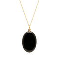Victorian Carved Onyx and 14K Gold Open Back Locket