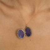 Victorian Hand Painted Floral And Blue Enamel Silver Locket