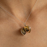 Heart Shaped Ruby, Diamond, And 14K Gold Locket