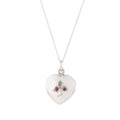 Heart Shaped Ruby, Diamond, And 14K Gold Locket
