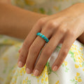 Turquoise And 18k Gold Eternity Band