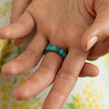 Turquoise And 18k Gold Eternity Band
