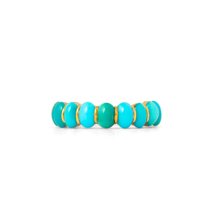 Turquoise And 18k Gold Eternity Band