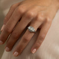 Transitional Three-Stone Platinum And Diamond Ring