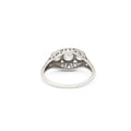 Transitional Three-Stone Platinum And Diamond Ring