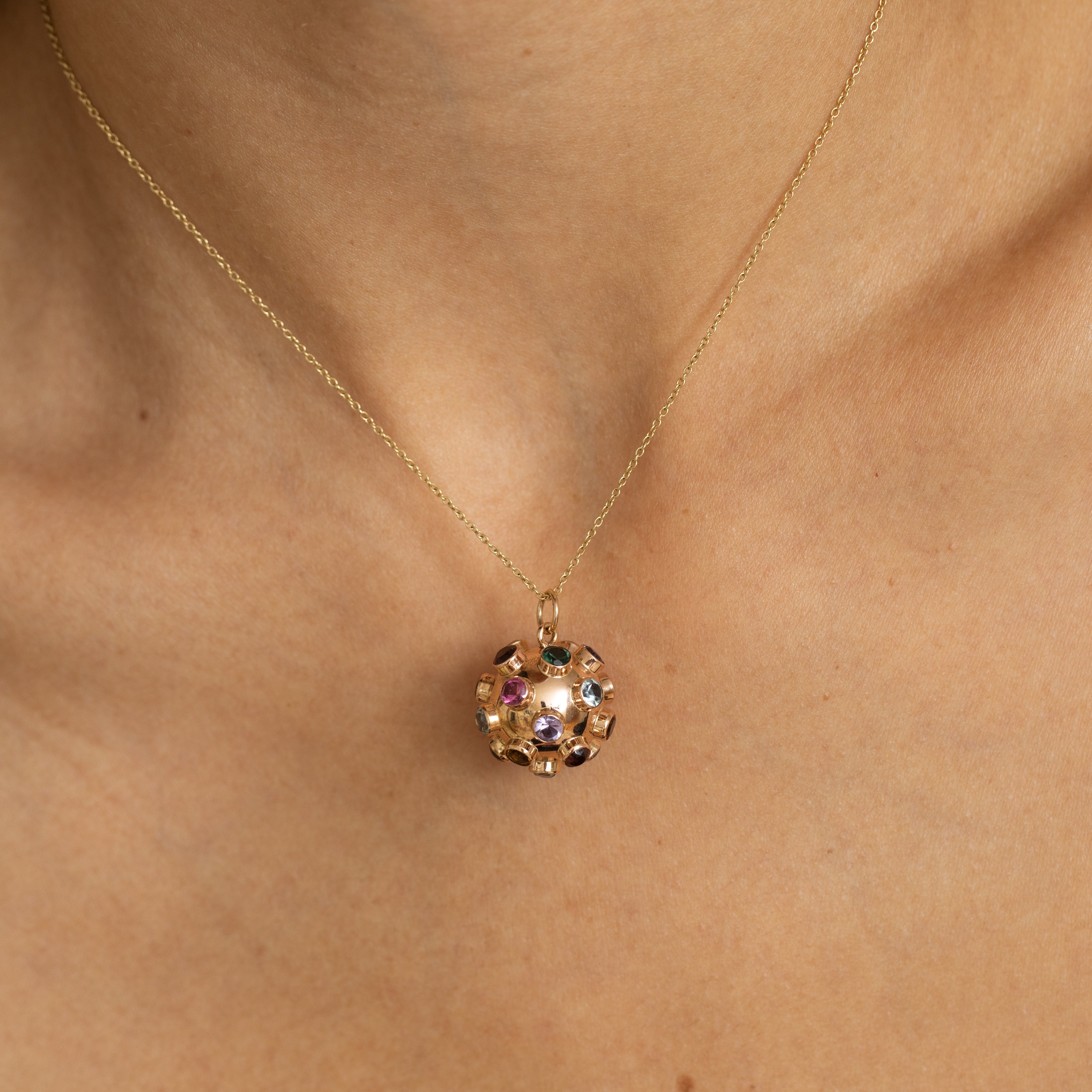 Multi-Stone And 18k Gold Sputnik Charm