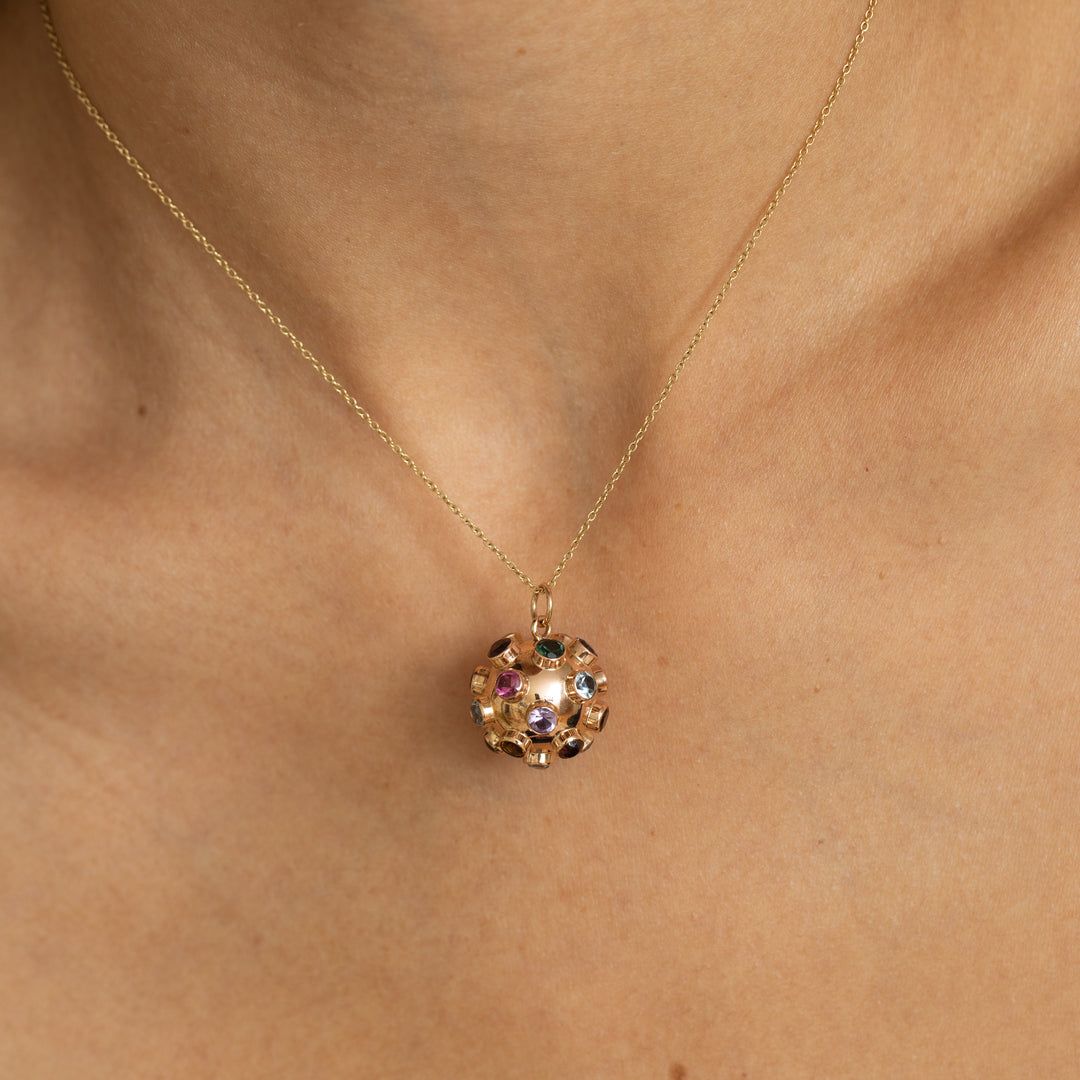 Multi-Stone And 18k Gold Sputnik Charm