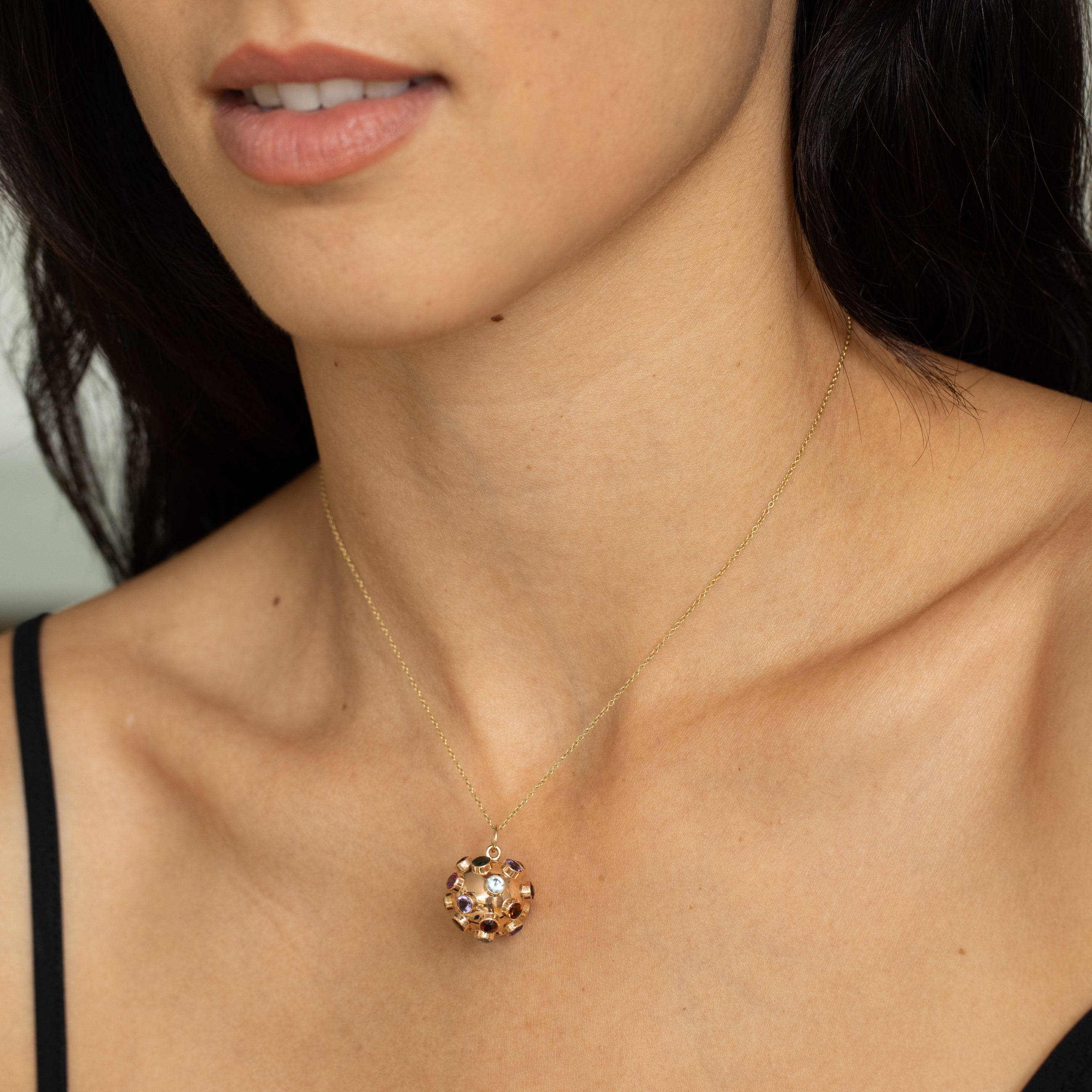 Multi-Stone And 18k Gold Sputnik Charm