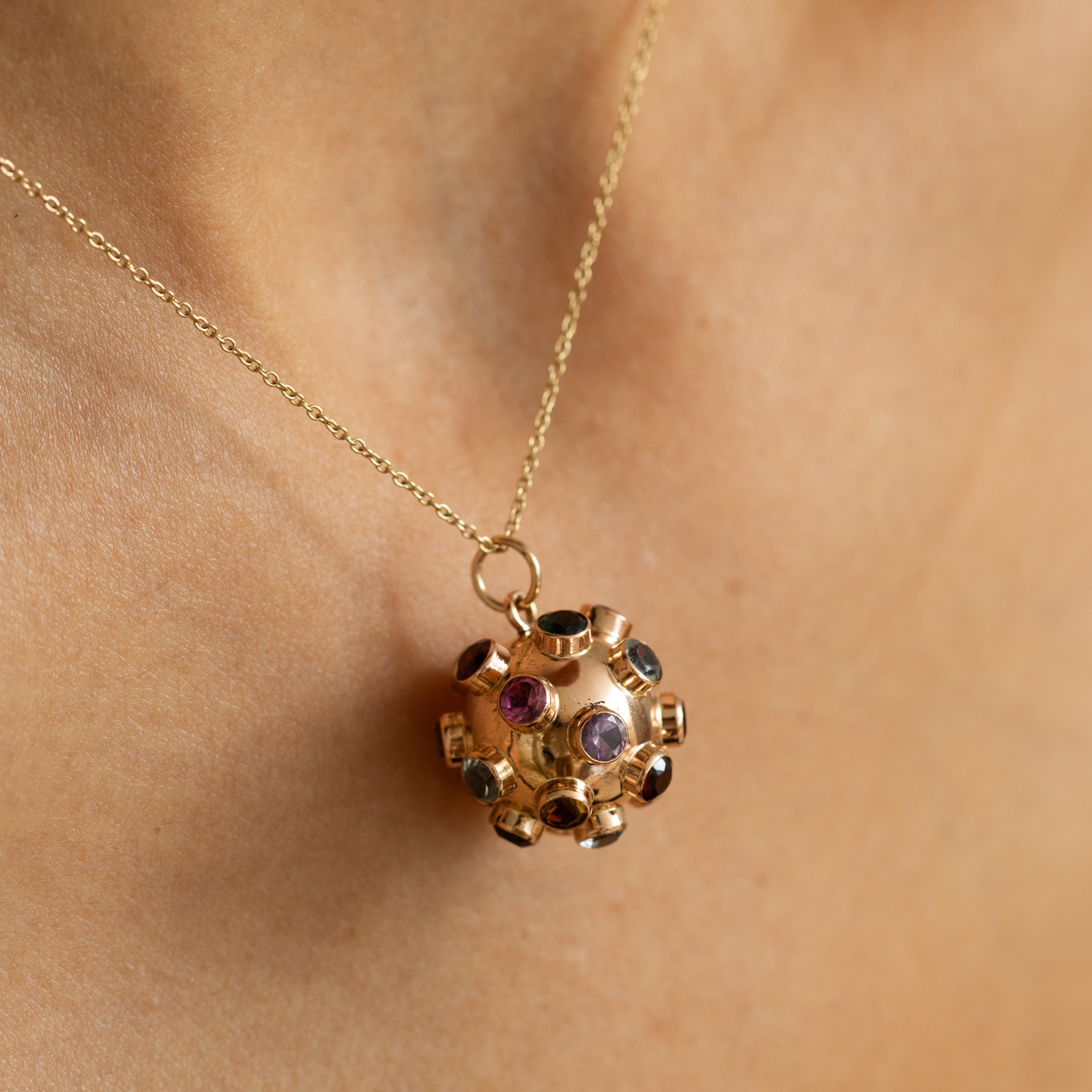 Multi-Stone And 18k Gold Sputnik Charm