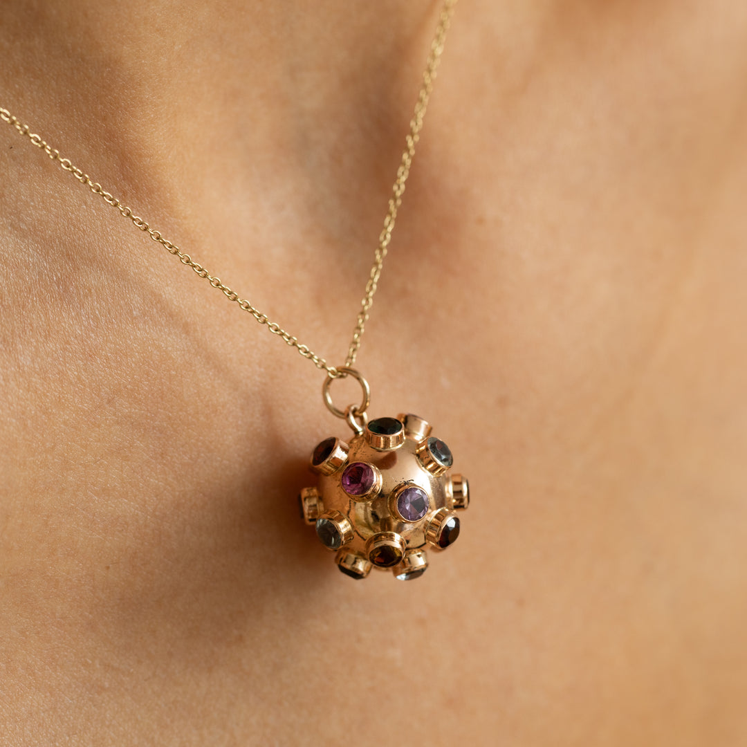 Multi-Stone And 18k Gold Sputnik Charm