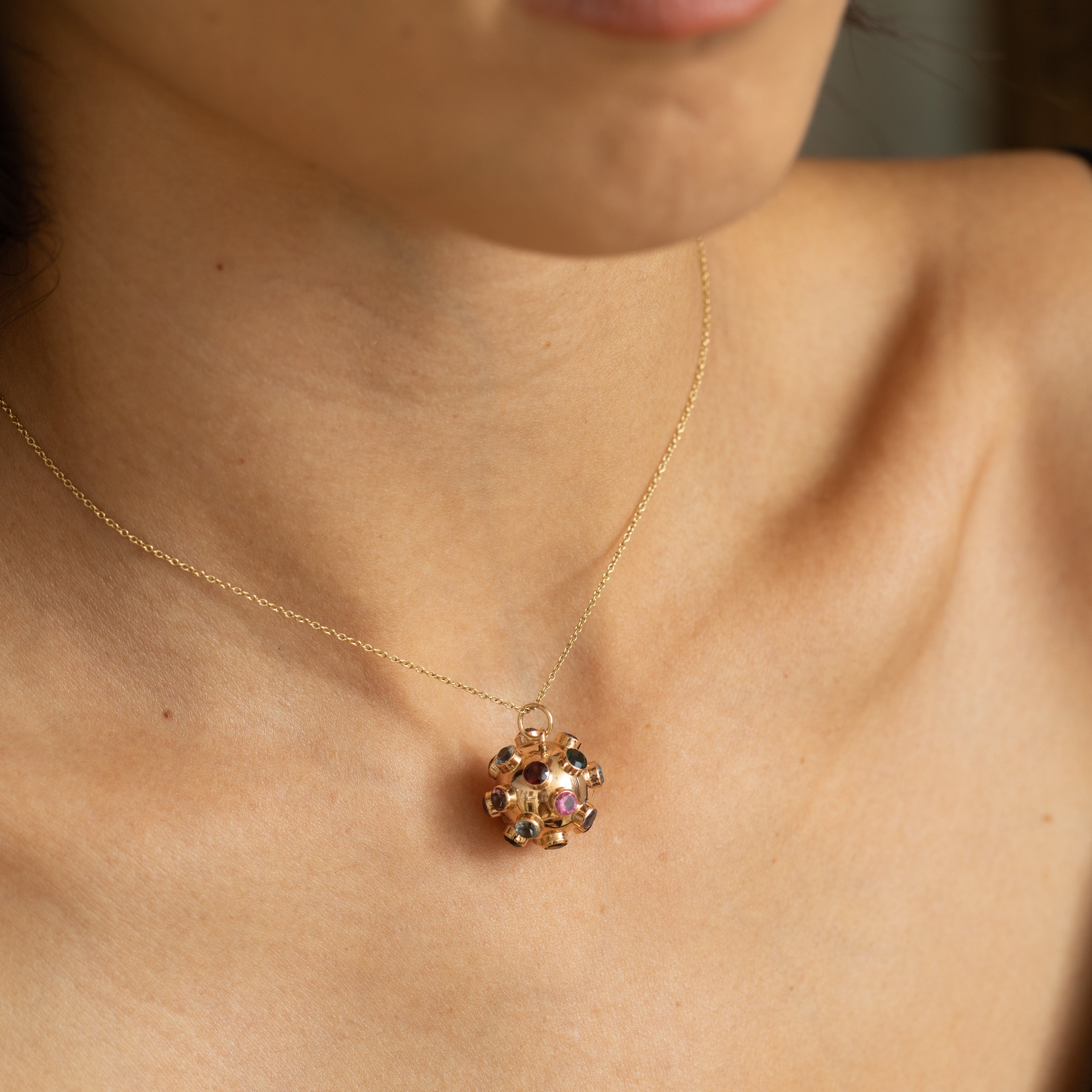 Multi-Stone And 18k Gold Sputnik Charm