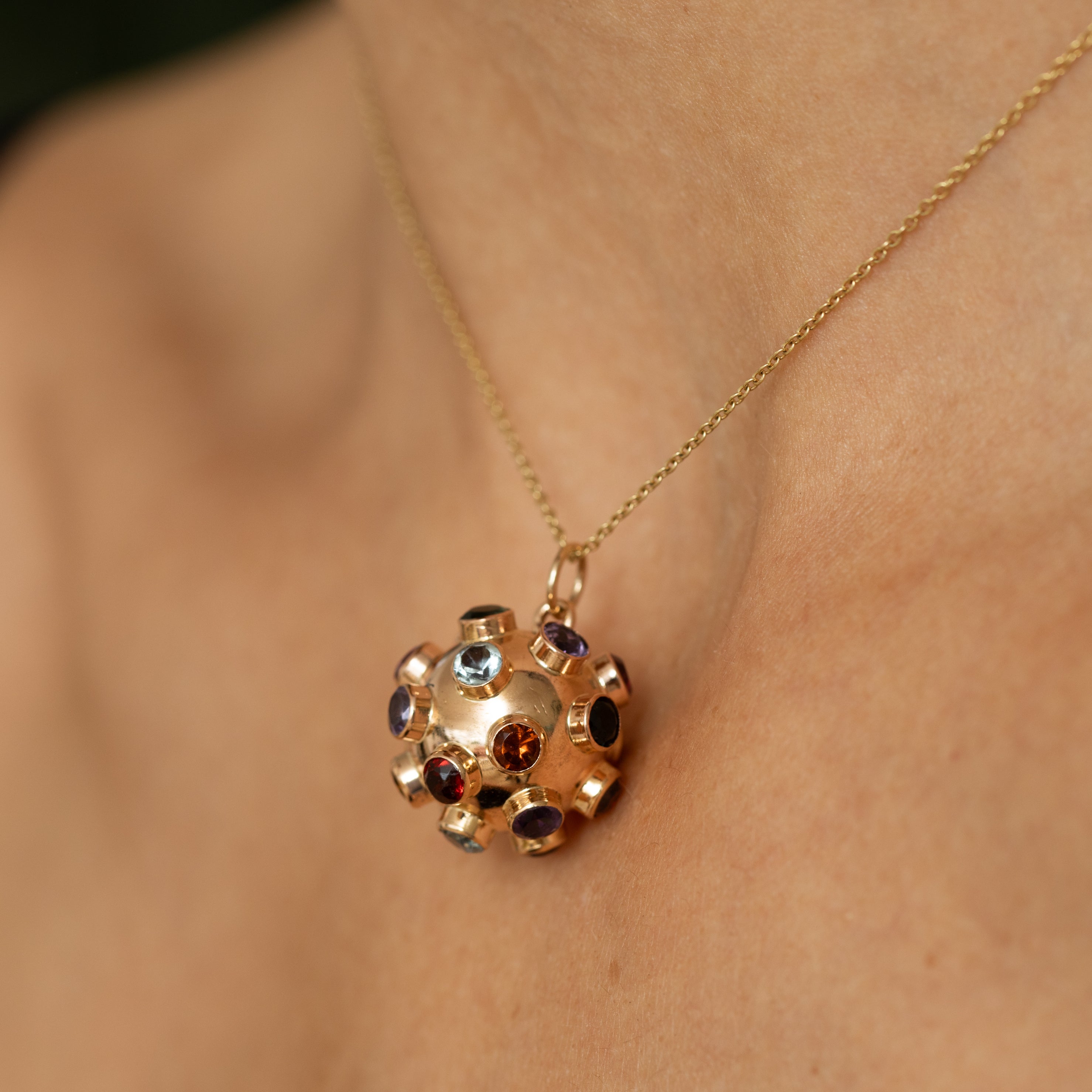 Multi-Stone And 18k Gold Sputnik Charm
