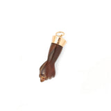 Carved Figa And 10K Gold Charm