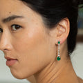 Emerald, Diamond, And 14K White Gold Dangle Earrings
