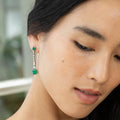 Emerald, Diamond, And 14K White Gold Dangle Earrings