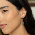 Emerald, Diamond, And 14K White Gold Dangle Earrings