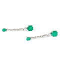Emerald, Diamond, And 14K White Gold Dangle Earrings