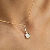 English Fried Egg 9K Yellow Gold and Enamel Charm