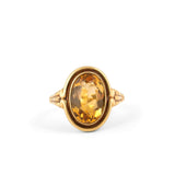 Oval Citrine and 14K Gold Ring