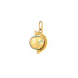 Enamel and 14K Gold Rotating Globe Charm