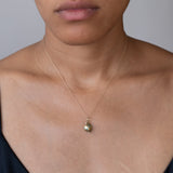 Enamel and 14K Gold Rotating Globe Charm