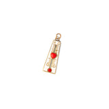 Victorian Thermometer 14k Gold and Enamel Movable Charm