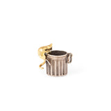 Movable 14K Gold Cat and Silver Trash Can Charm