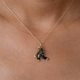 Movable Bowler 14k Gold and Enamel Charm