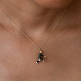 Movable Bowler 14k Gold and Enamel Charm