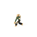 Movable Bowler 14k Gold and Enamel Charm