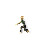 Movable Bowler 14k Gold and Enamel Charm