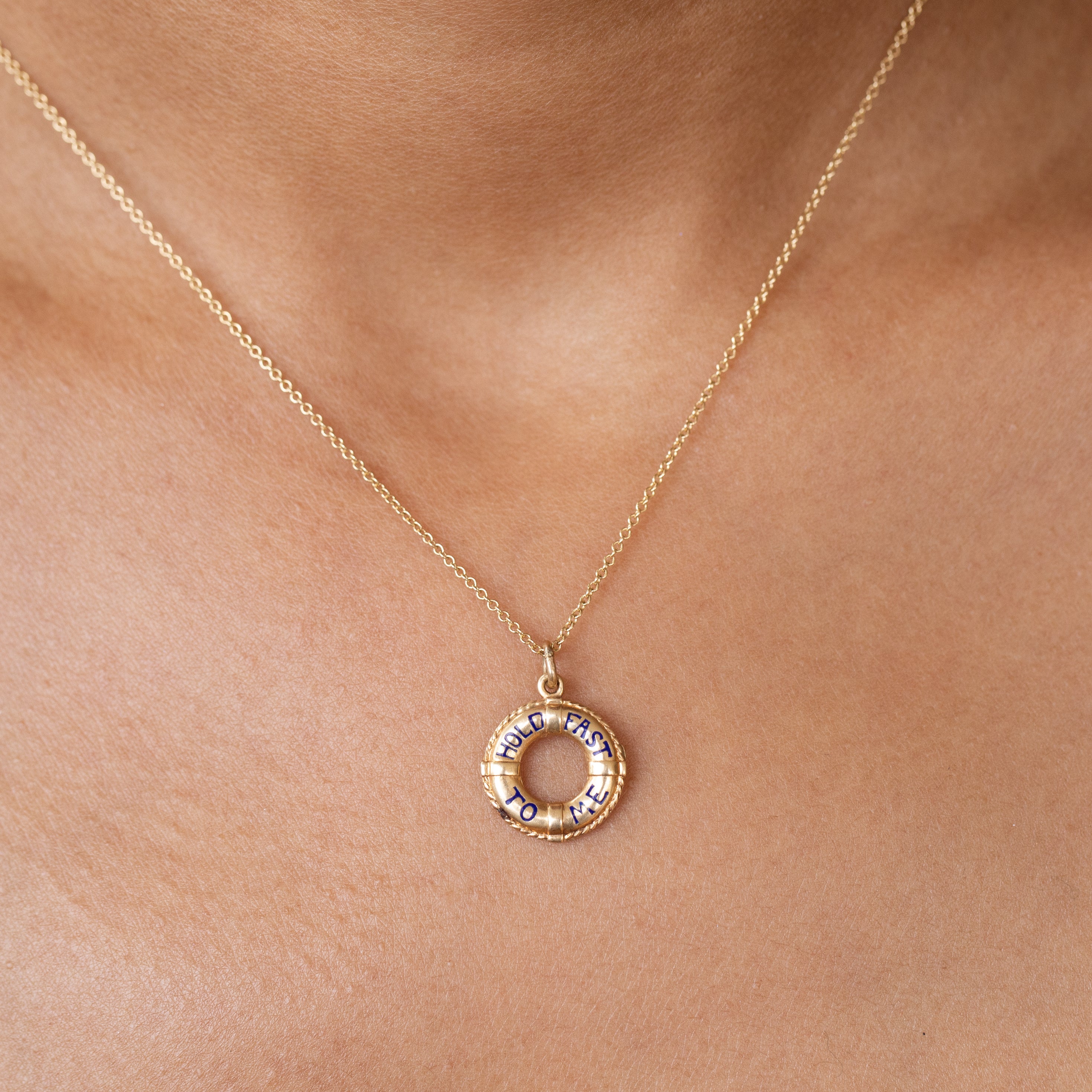 "Hold Fast To Me" 14K Gold Life Raft Charm