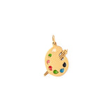 Enamel and 14k Gold Artist Palette Charm