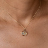 Double Heart "YOU ME" 14K Gold Charm