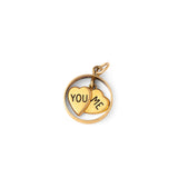 Double Heart "YOU ME" 14K Gold Charm